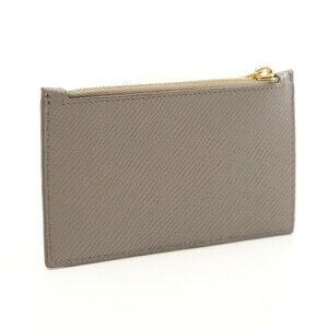 Celine Case holder Wallet Compact Zipped card Leather Fragment Beige